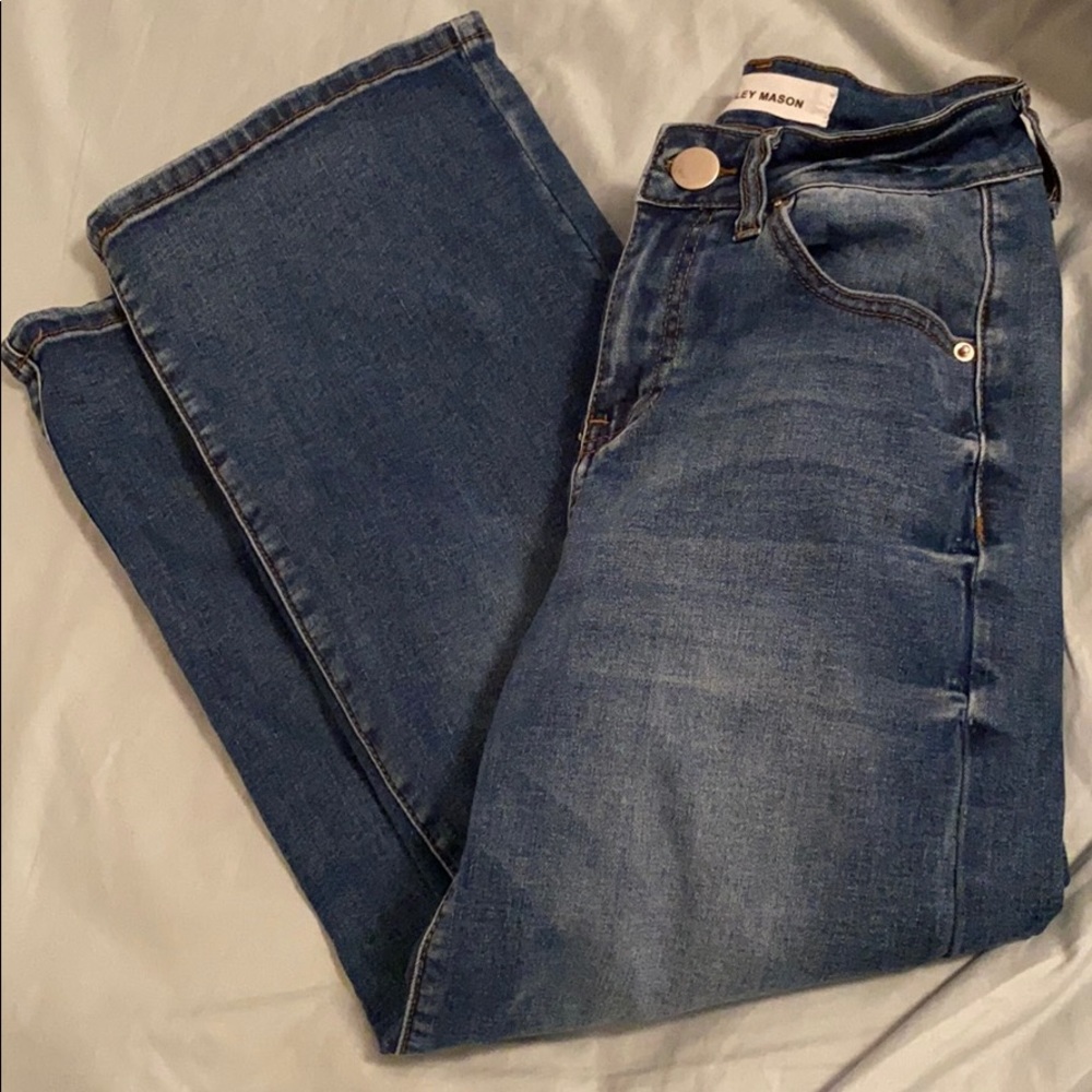 Navy blue light washed jeans